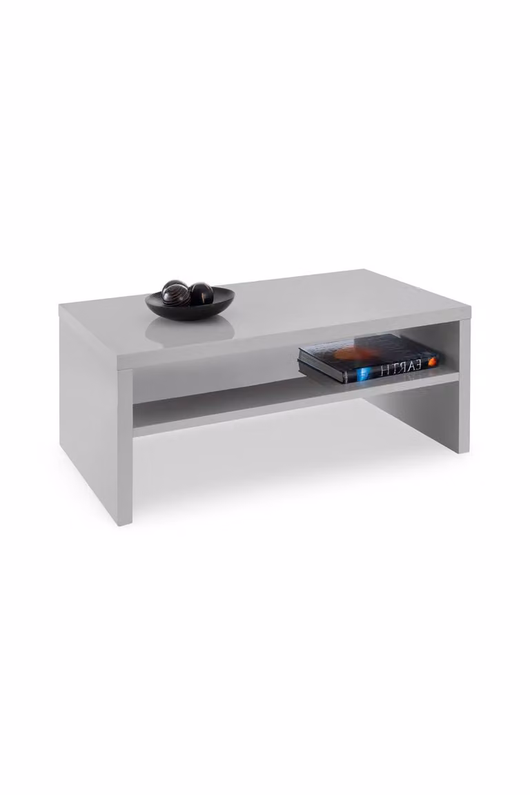 Julian Bowen Metro Rectangular Glossy Grey Coffee Table W/D/H: 100 x 59 x 43 cm