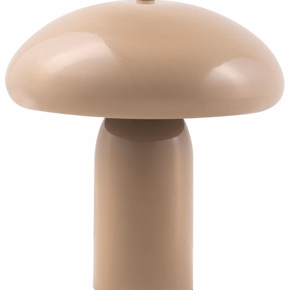 Wyld and Coco Mushroom Dome Table Lamp in Beige with Metal Base – 2