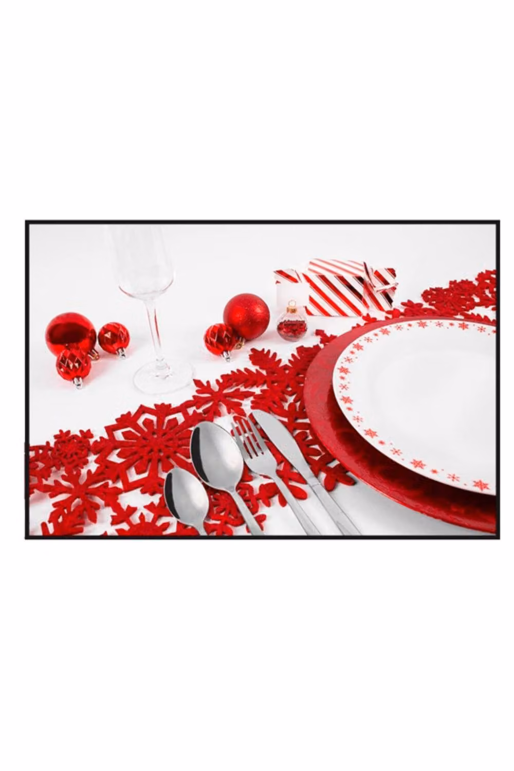KDMD Red Glitter Felt Table Runner with Stars for Parties and Christmas – 2