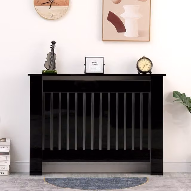 HMD High Gloss Black Wall Mounted Radiator Cover