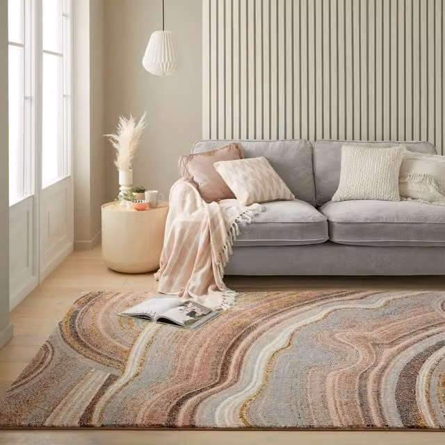 The Rug Shop UK Abstract Modern Rectangular Rug in Grey and Multicolour, W/D: 240 x 330 cm – 1