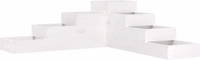 Berkfield Home 4-Tier Rustic White Pine Wood Garden Planter W/D/H: 106 x 104.5 x 36 cm