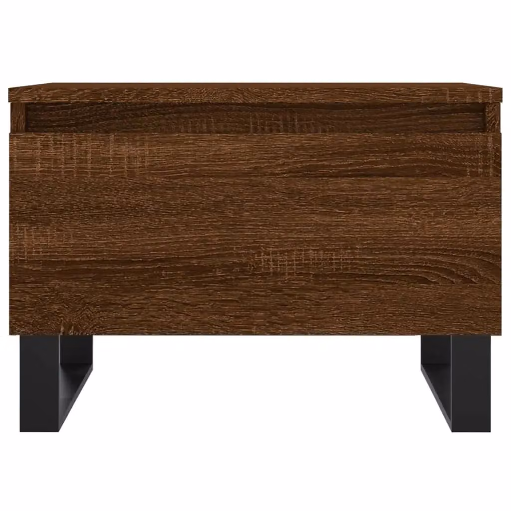 Berkfield Home Set of 2 Modern Square Coffee Tables in Brown Oak, W/D/H: 50 x 46 x 35 cm – 3