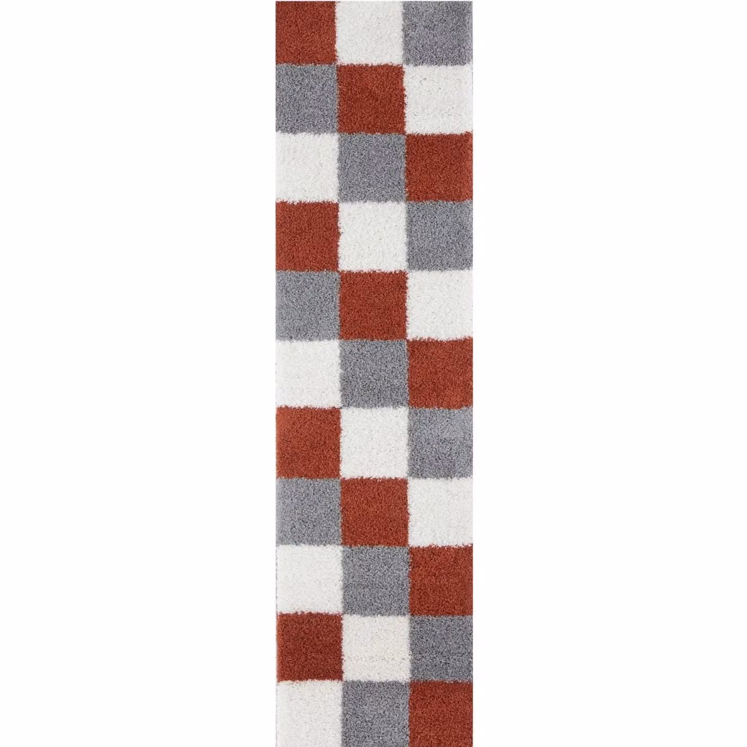 THE RUGS Modern Checked Shaggy Area Rug in Grey and Multicolour, W/D/H: 180 x 270 x 1 cm – 13