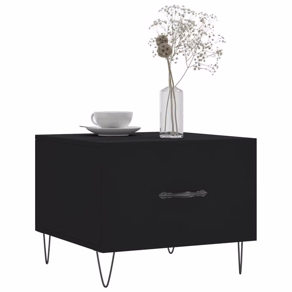 Berkfield Home Modern Black Square Coffee Table, W/D/H: 50 x 50 x 40 cm – 3