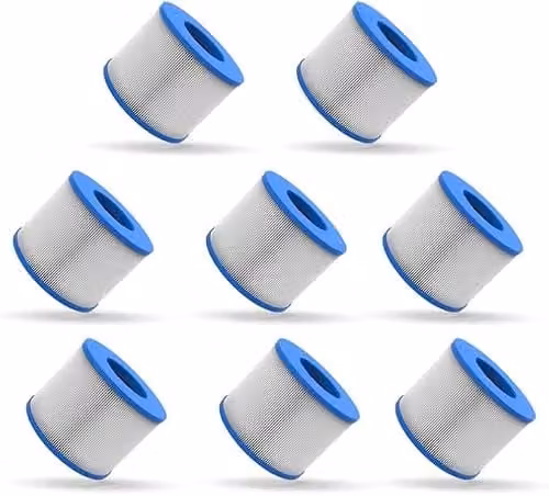 WAVE Replacement Hot Tub Filter Cartridges, 8 Pack, Blue, Compatible with Intex, Lay-Z-Spa, CleverSpa and Relxtime Inflatable Hot Tubs and Spas