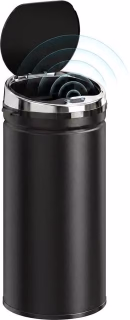HOMCOM 42L Stainless Steel Sensor Trash Can with Bucket, Black – 1
