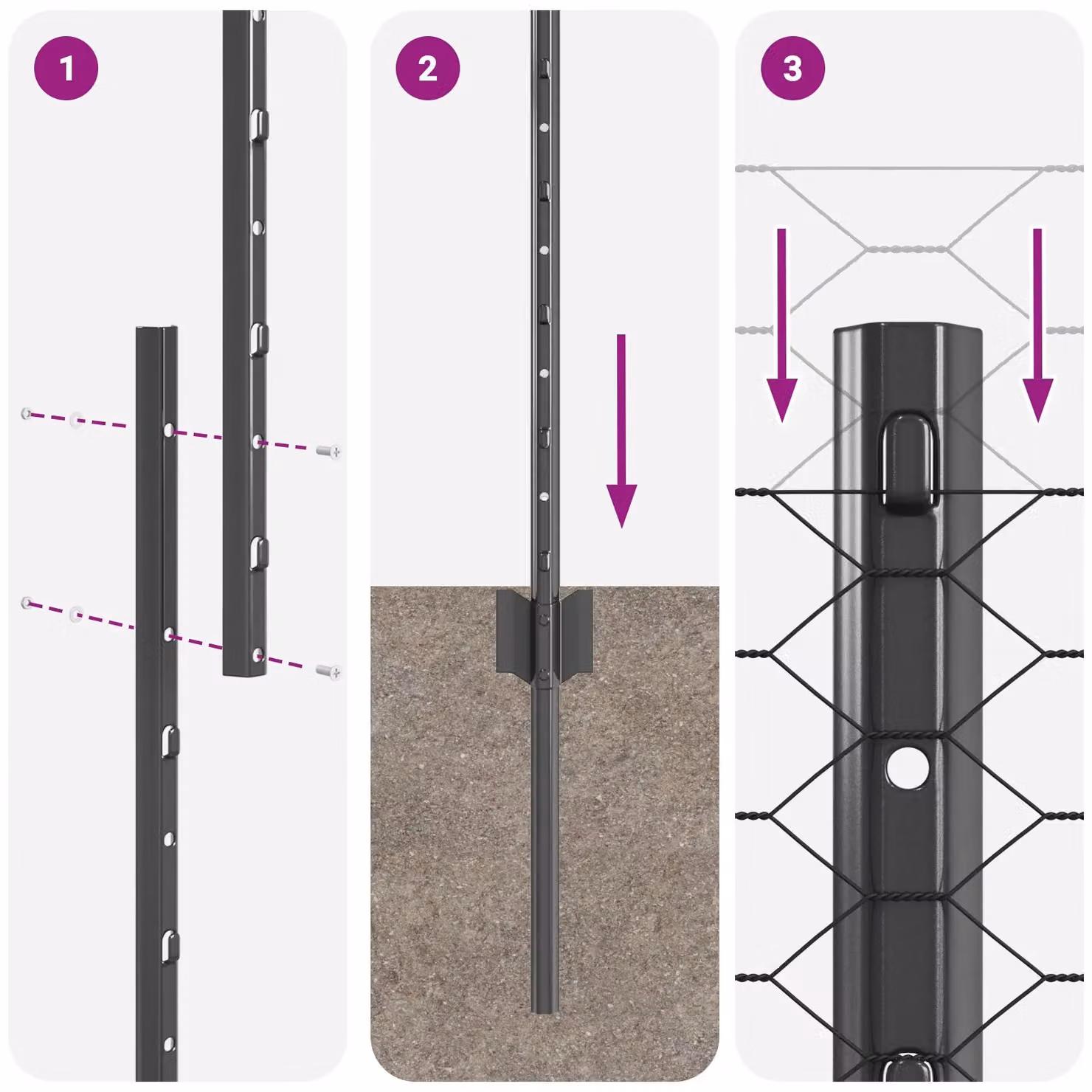 Berkfield Home Grey Galvanised Steel Hexagon Fence Set with 22 U-Channel Posts, Height: 150 cm, 1.5 x 100 m – 4