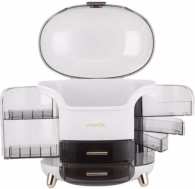 Kelvenix Large Dressing Table with 2 Drawer Storage Box in White – 1