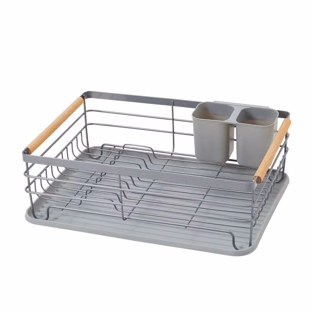 Garden Sanctuary Metal Dish Drainer with Drip Tray in Grey – 2