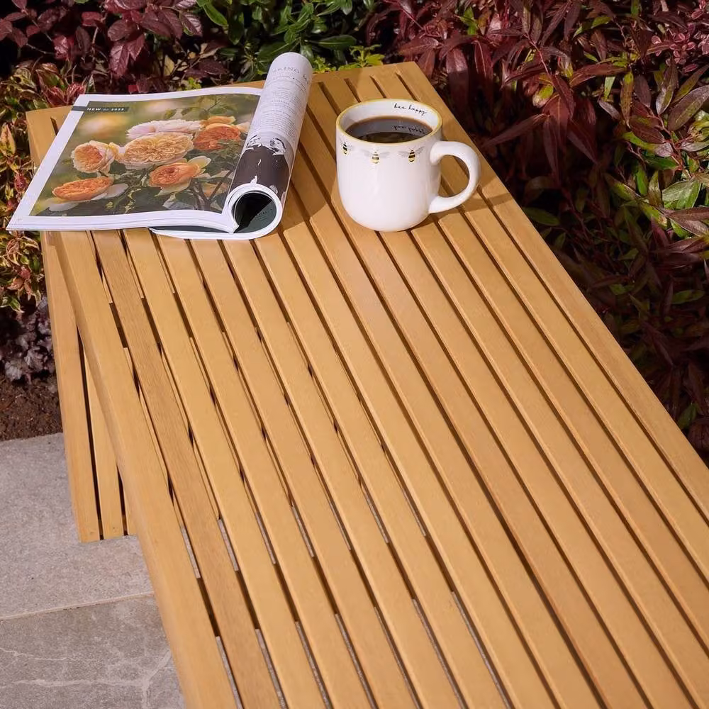 Rowlinsons Kyoto Contemporary Timber Garden Bench in Brown, W150 x D40 x H50 cm – 2