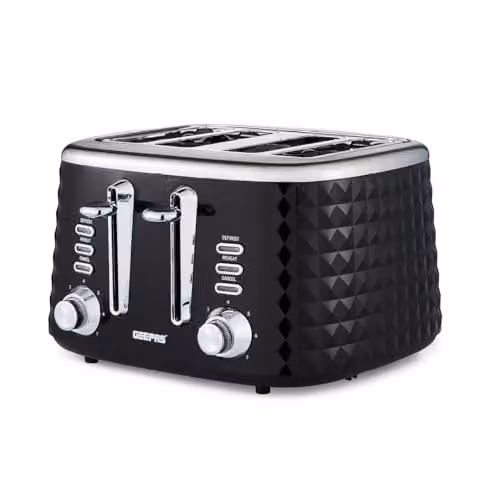 Geepas Argyle 4 Slice Toaster, 1750W, Black