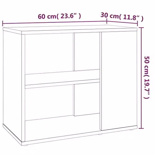 vidaXL Modern Side Cabinet in Smoked Oak, W/D/H: 60 x 30 x 50 cm – 3
