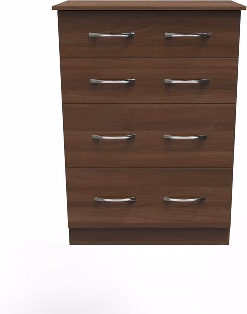Avon Ready Assembled 4 Drawer Deep Chest in Walnut – 1