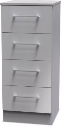 Welcome Worcester 4 Drawer Tall Narrow Chest of Drawers in White Matt Finish