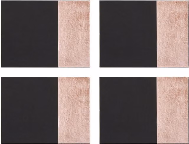 Orsina Set of 4 Black and Gold Faux Leather Placemats