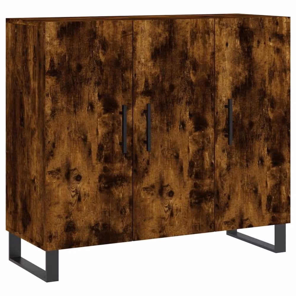 Berkfield Home Smoked Oak Sideboard in Brown, W/D/H: 90 x 34 x 80 cm – 3