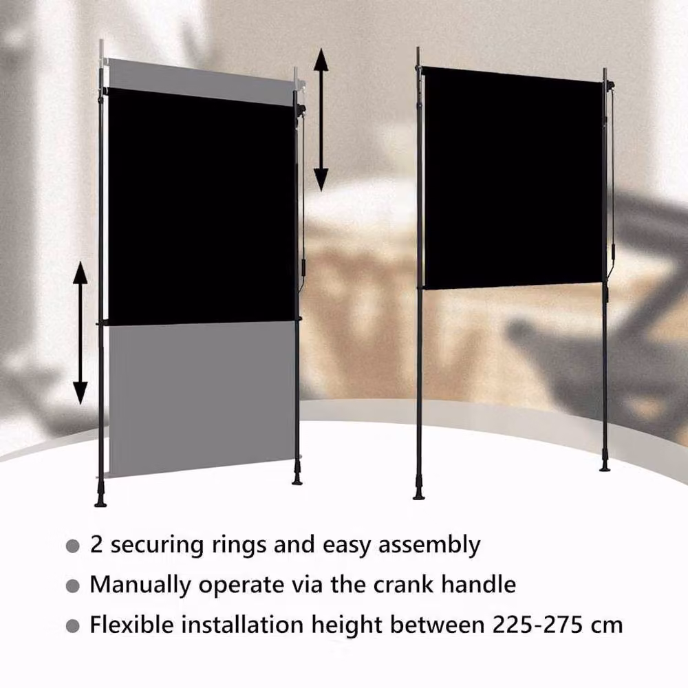 Berkfield Home Outdoor Roller Blind in Anthracite Black, W/H: 120 x 270 cm – 6