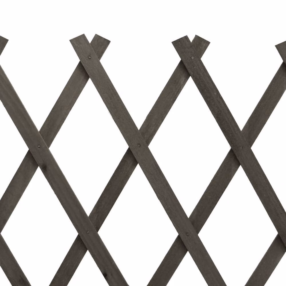 Berkfield Home Grey Wood Garden Trellis Fence, W: 120 cm, H: 60 cm – 2