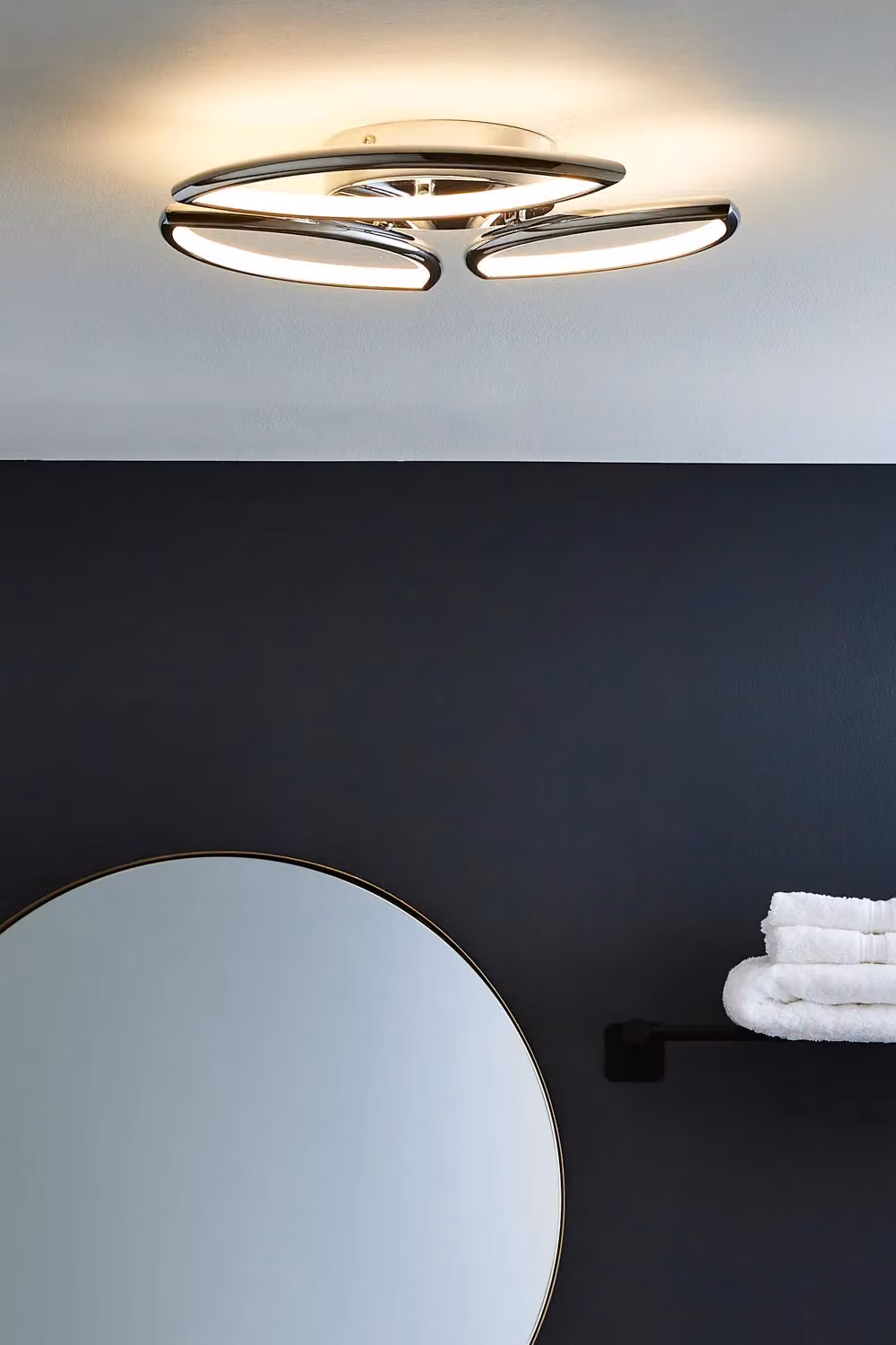 BHS Lighting Karly Chrome LED Flush Bathroom Ceiling Light in Silver – 2