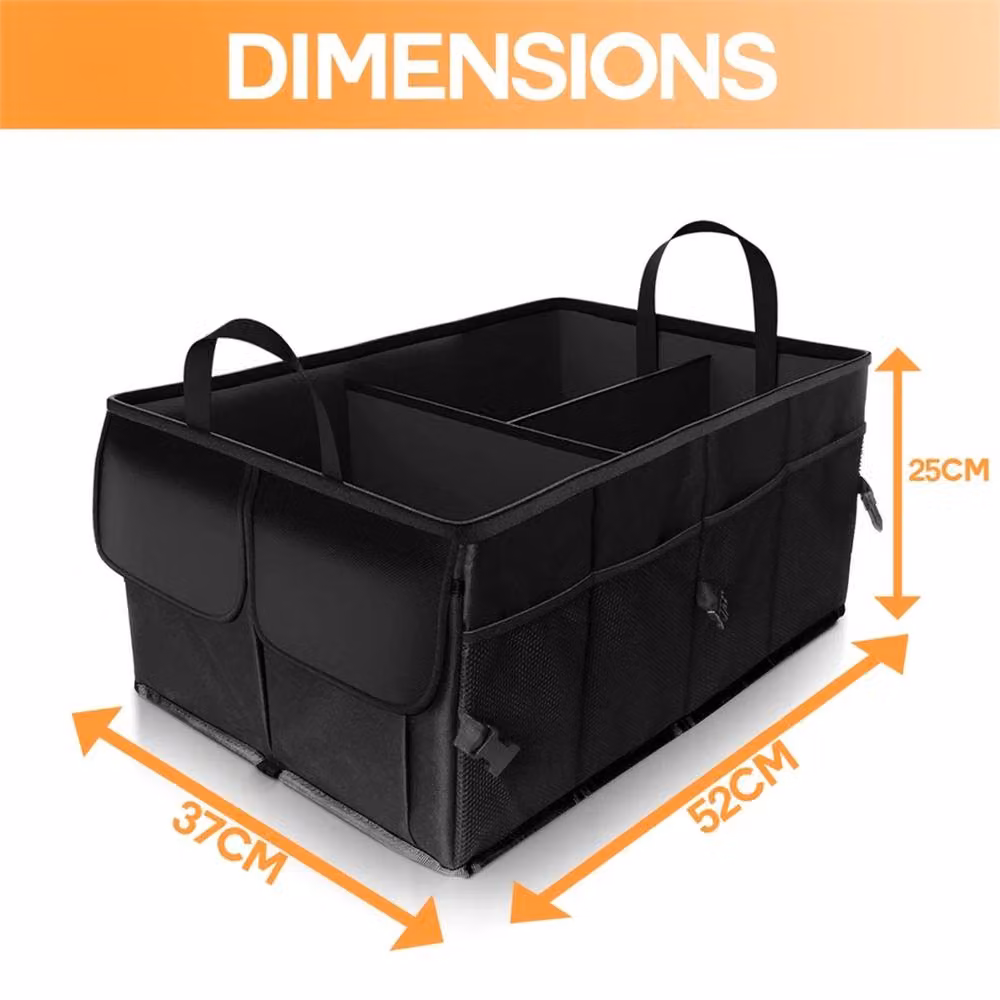 SPETLEK Black Heavy Duty 2-in-1 Collapsible Car Boot Foldable Storage W: 50 cm, D: 50 cm, H: 50 cm – 2