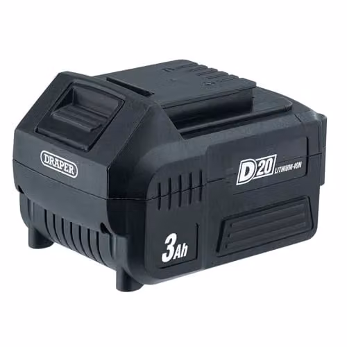 Draper 00649 D20 20V Lithium Battery (3.0Ah), Black