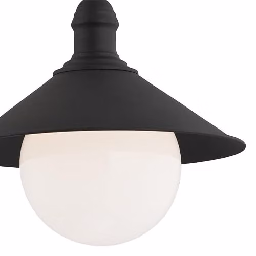 Netlighting Argon Erba Bis Outdoor Dome Wall Lamp with Black Metal Structure and Glass, IP44 – 2