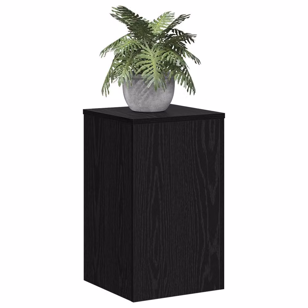 Berkfield Home Set of 2 Modern Black Oak Plant Stands, W/D/H: 30 x 30 x 50 cm – 3