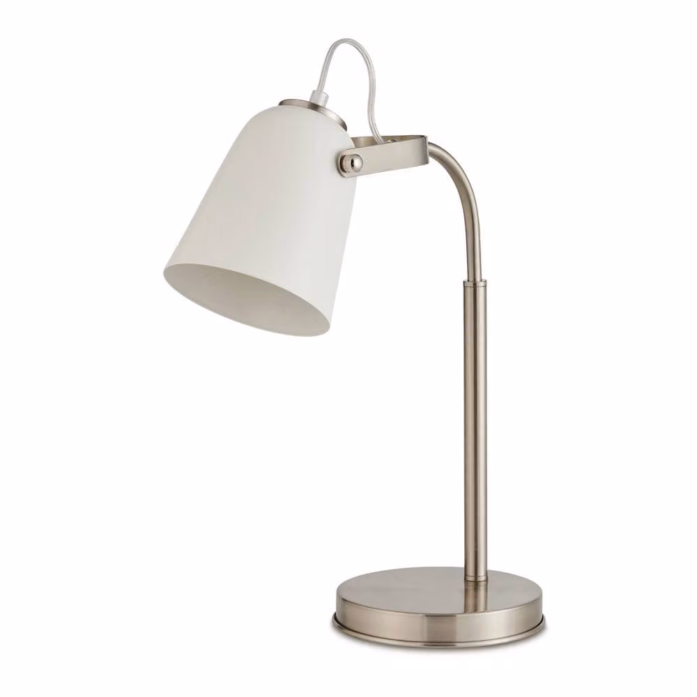 FurnitureboxUK Riley Silver and White Adjustable Metal Table Lamp – 3