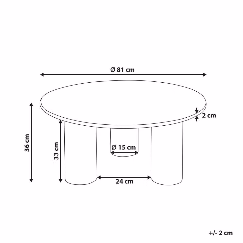 Wyld and Coco Acacia Wood Round Coffee Side Table in Brown, W/D/H: 80 x 80 x 36 cm – 4