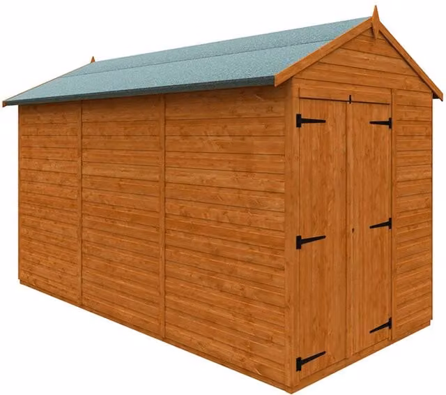 Buttercup Farm 12x6 Flex Apex Double Door Windowless Wooden Play House in Burnt Orange and Grey