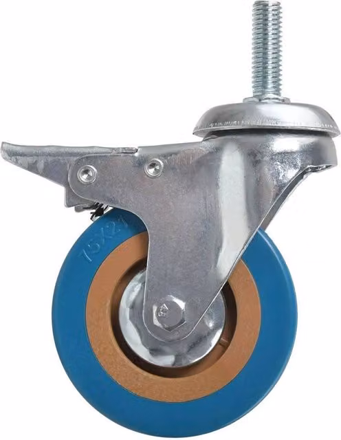 FLAVORA 4 Pack Multicolour Blue Mobile Caster Wheels with Threaded Stem – 1