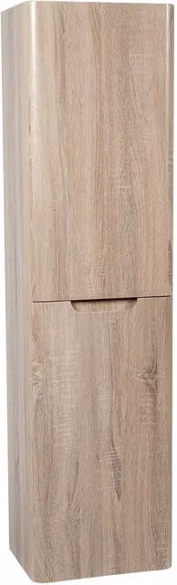 Bathroom Kingdom Monza Oak Wall Hung Tall Cabinet in Light Brown