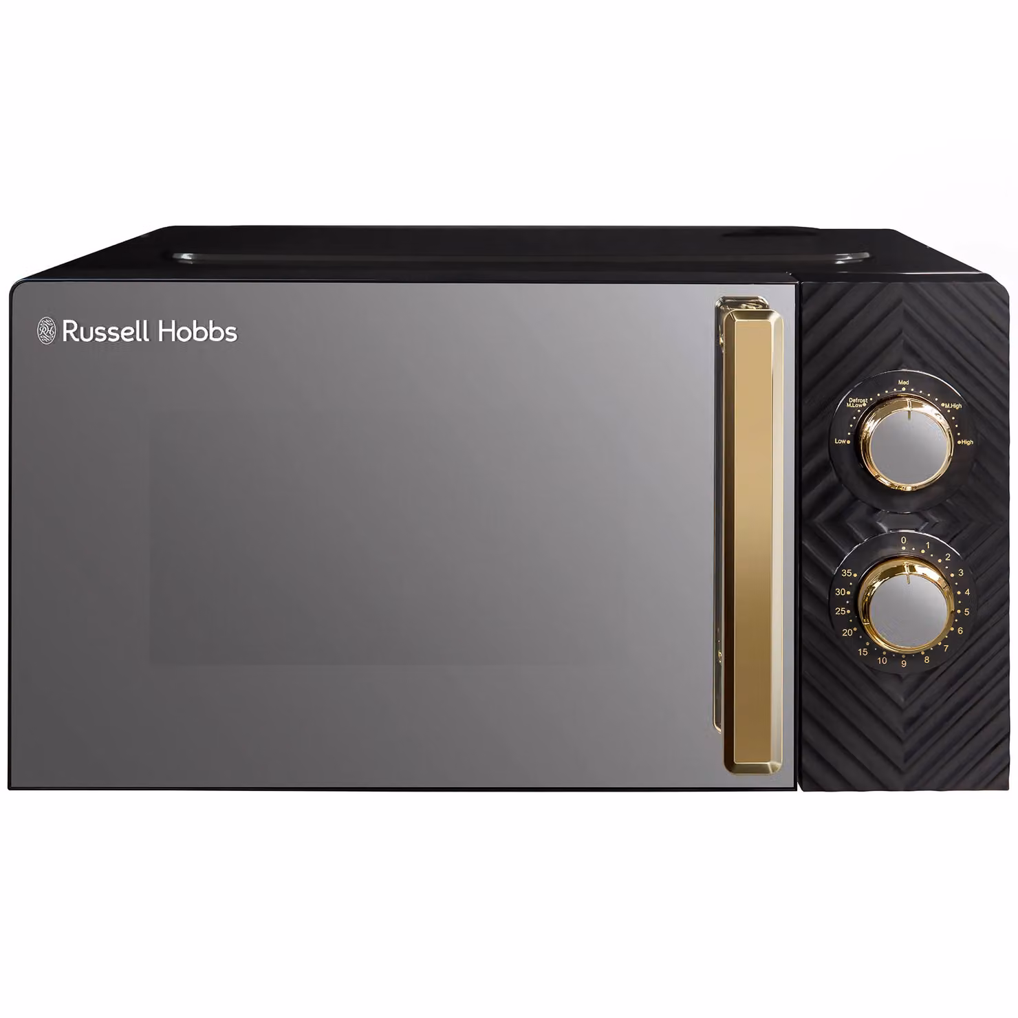 Russell Hobbs Manual Groove Solo Microwave, 17 Litre, 700W, Black and Gold – 6