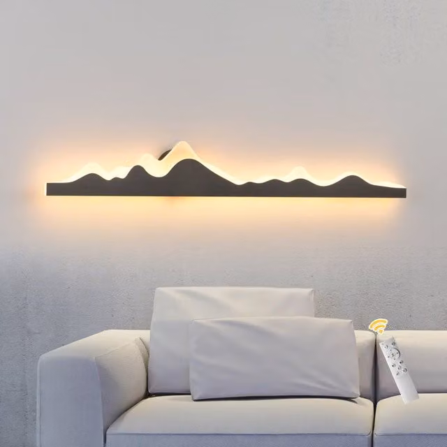 Garwarm Modern Dimmable LED Up and Down Wall Sconce in Black and Silver Stainless Steel, W: 120 cm – 1