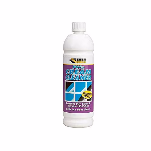Everbuild Solvent Free PVCu Cream Cleaner for White and Transparent Window Frames, 1 Litre