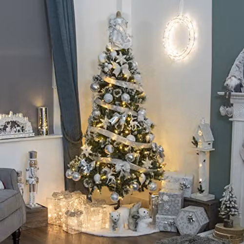 The Christmas Workshop Silver Angel Christmas Tree Topper, Height: 30 cm – 5