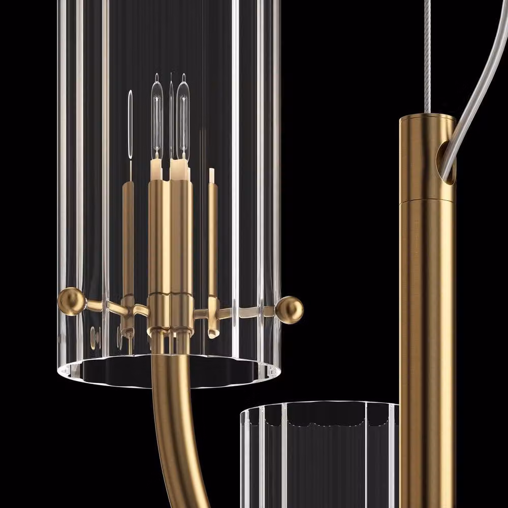 Maytoni Arco Classic 3 Light Multi Arm Pendant Ceiling Light in Gold/Brass with G9 Bulbs – 3
