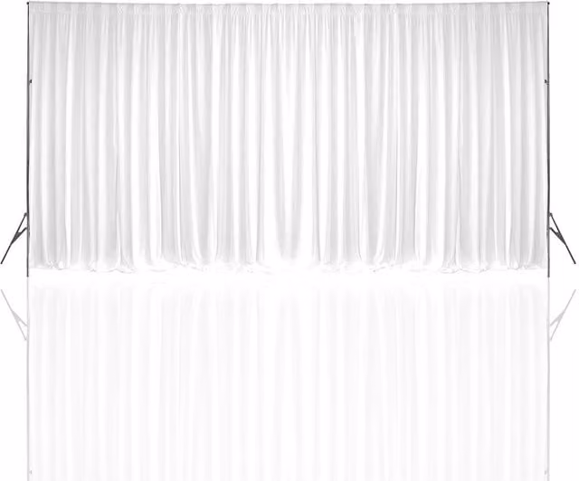Neel Blue Ice Silk Polyester Backdrop Curtain in White and Blue, W: 8 m, H: 4 m