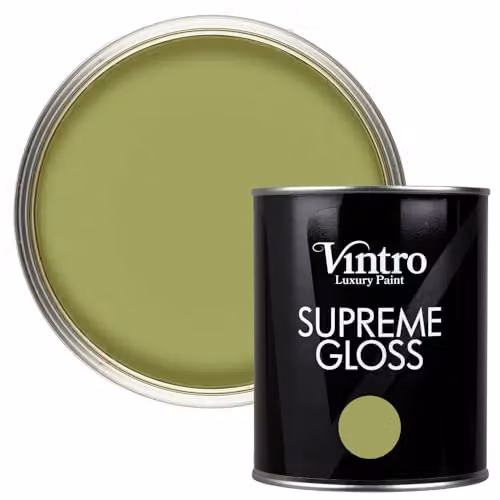 Vintro High Gloss Water Based Paint for Interior and Exterior Use, Sage Green, 1 l