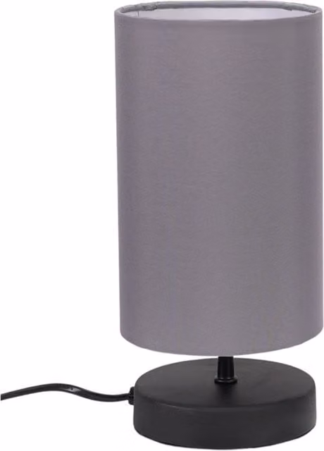 Francis Matte Black Dimmable Touch Table Lamp with Grey Fabric Shade