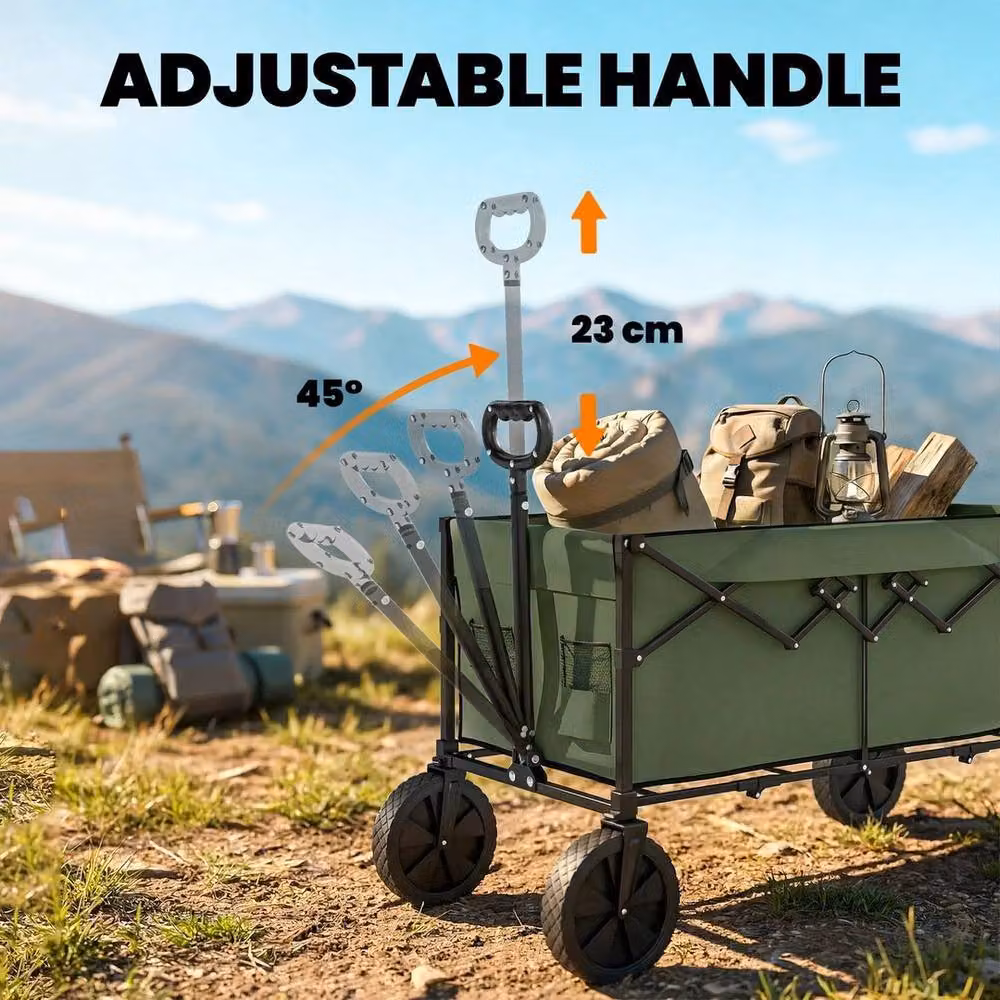 EONLION Foldable Festival Trolley, Green, 95L – 3