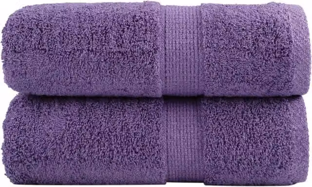 Berkfield Home SOLUND Premium Cotton Soap Towels, Purple, 2 Pack, W: 30 cm x H: 30 cm, 600 gsm