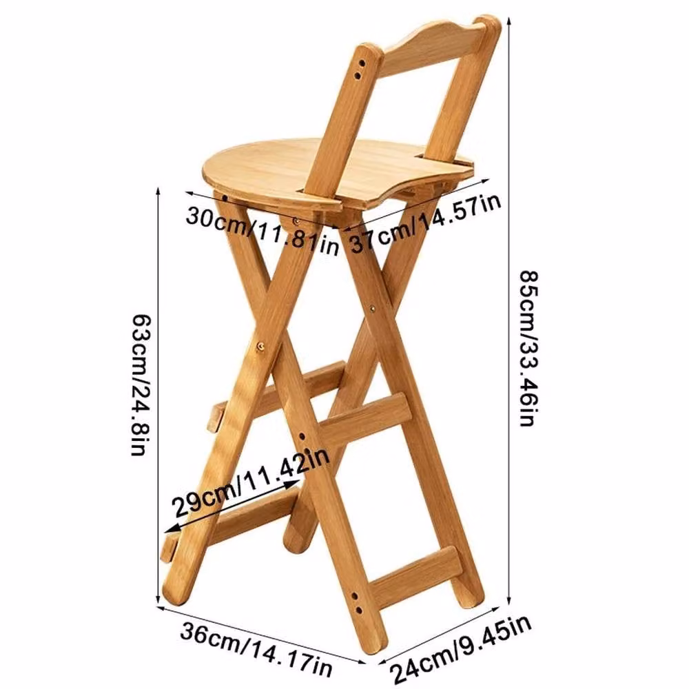 FORGEVIO Lacquered Bamboo Bar Stools for Kitchen and Dining Rooms in Natural Sand and Brown – 3