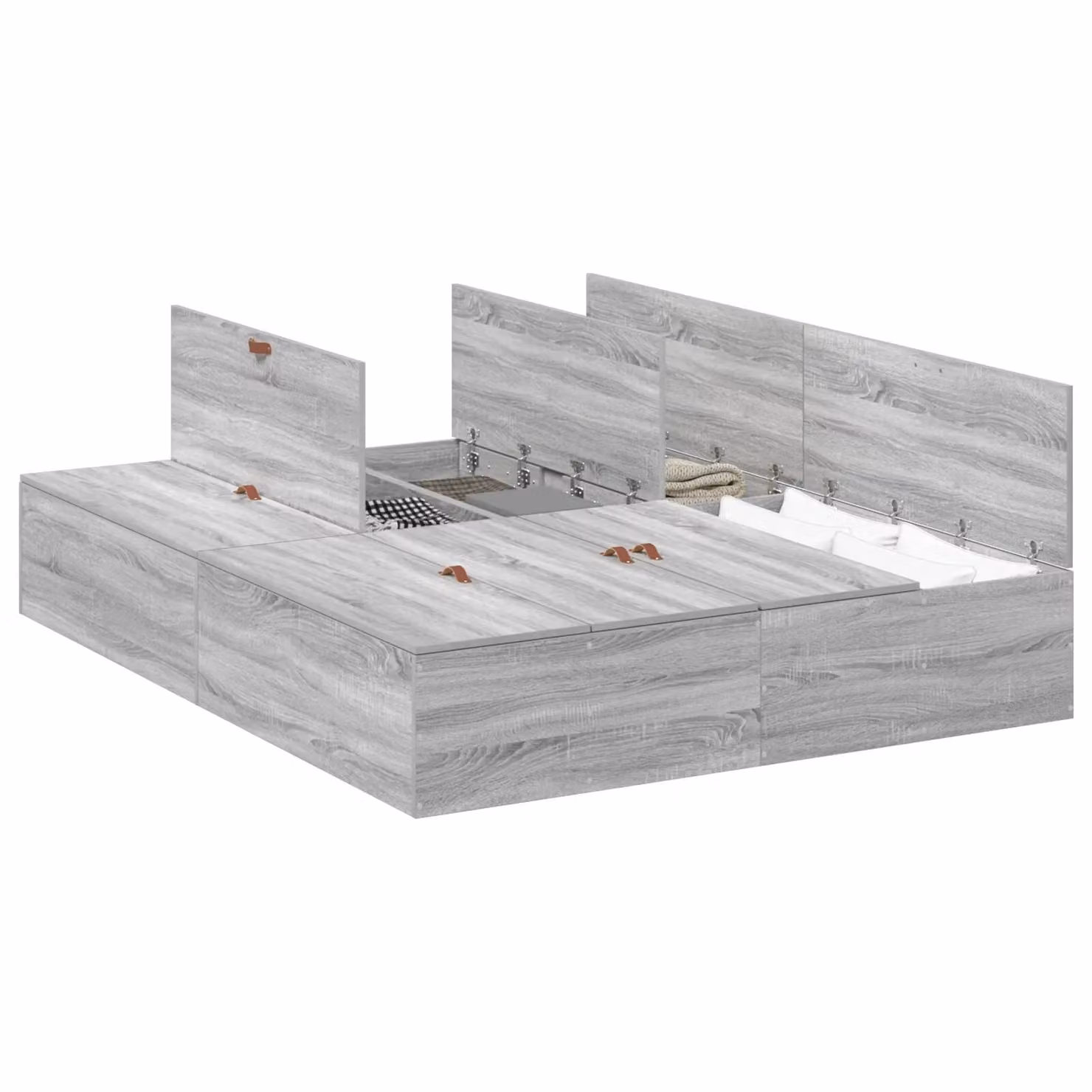 Berkfield Home Grey Sonoma Modern Storage Bed Frame with Drawers W/D/H: 140 x 200 cm – 2