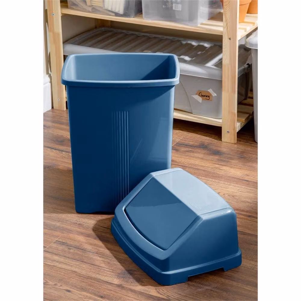 Nordara 8L Plastic Swing Bin with Lid in Blue – 4