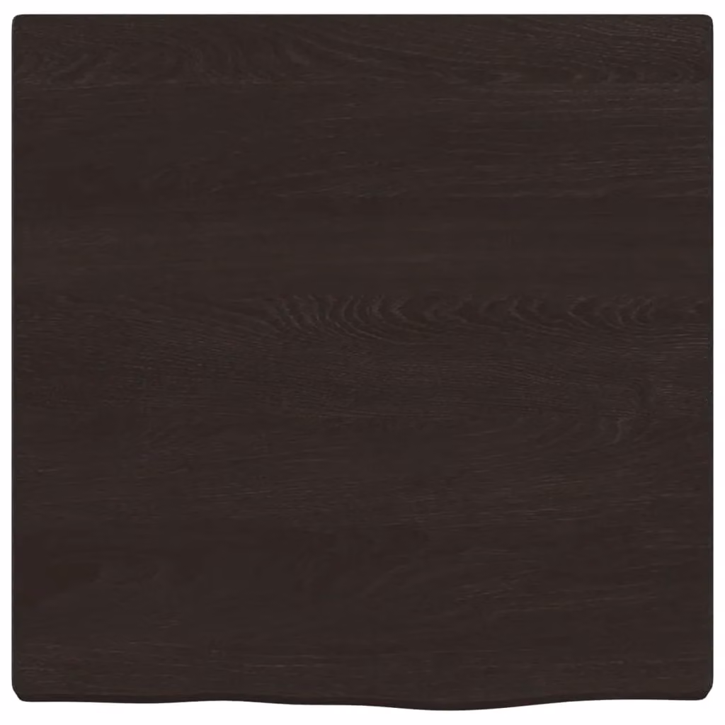 Berkfield Home Treated Solid Wood Bathroom Countertop in Dark Brown and Grey, W: 40 cm, D: 40 cm, H: 2 cm – 3