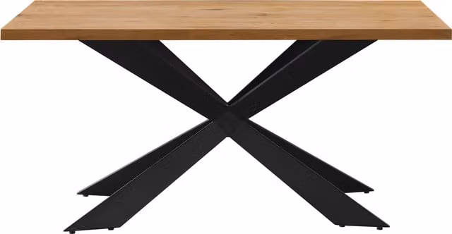 Life Interiors Duke LUX Rectangular Wooden Dining Table in Oak and Bronze