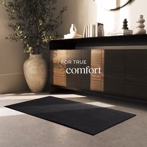 tectake Fluffy Short-Pile Rug in Black, Allergy-Friendly, Washable and Non-Slip, W: 80 cm, D: 150 cm – 3