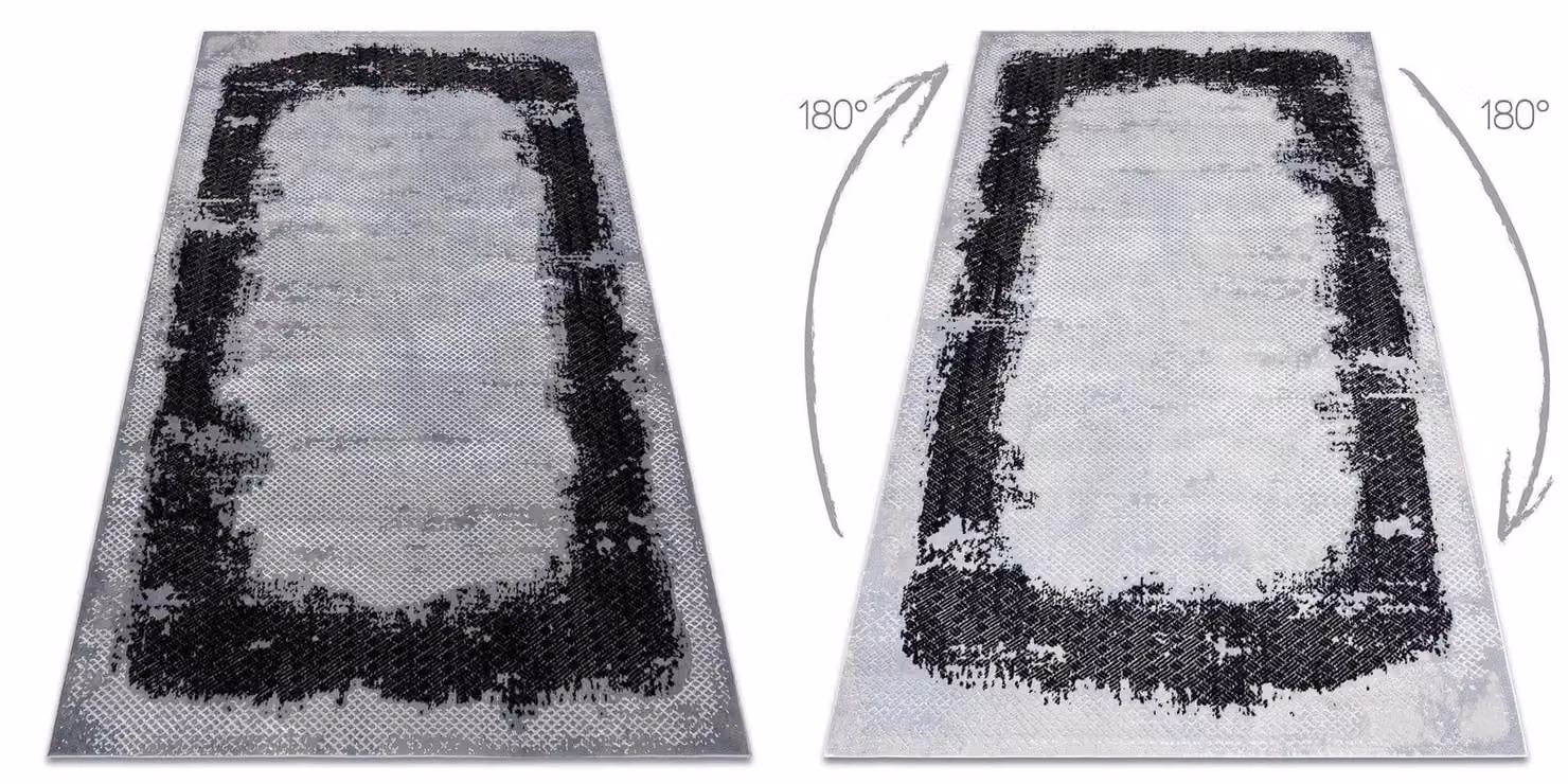 RugsX Modern Abstract Rectangular Rug in Black and Grey, W: 120 cm, L: 170 cm – 2